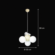 Żyrandol PANDA, 3xG9, G30 cm, żywica metalowa, żyrandole dziecięce z białego złota Domyślny tytuł Alessandro Design