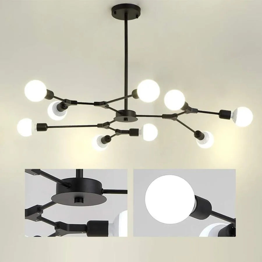Lustra Architek Nona, 9x E27, czarny, metalowy połysk Domyślny tytuł przemysłowy Alessandro Design