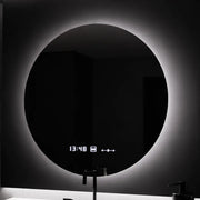 Okrągłe lustro LED, 80 cm, Serenite MotionGlow Marcello, system przeciwmgielny, zegar i termometr, przyciemniane lustra Marcello Domyślny tytuł Alessandro Design