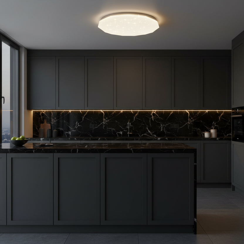 Lampa sufitowa LED Hexagon 35 cm, 32W, 3000K / 4000K / 6000K, biała, metalowa i akrylowa lampa sufitowa LED Domyślny tytuł Alessandro Design