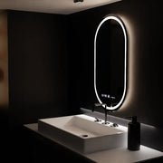 Owalne lustro LED, 60x80 cm, Eminence MotionGlow Marcello, system usuwania zamglenia, zegar i termometr, przyciemniane lustra Marcello Tytuł domyślny Alessandro Design
