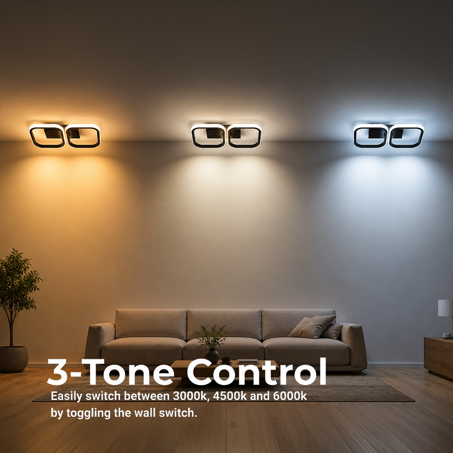 Żyrandol LED VERTEX 21W, 2 kwadraty, liniowy, światło zimne/ciepłe/neutralne, czarne żyrandole LED Domyślny tytuł Alessandro Design