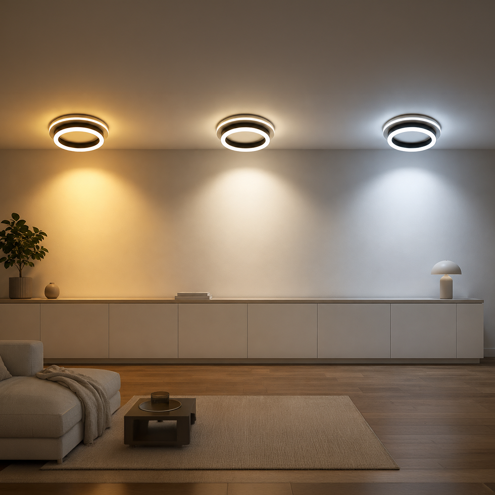 MODERN Żyrandol LED 25W, średnica 20cm, okrągły, światło zimne/ciepłe/neutralne, czarne żyrandole LED Domyślny tytuł Alessandro Design