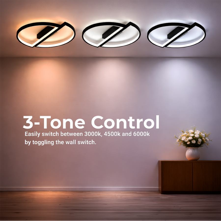 Żyrandol LED z pilotem VECTOR ARCUS 52W, 2 elementy, światło zimne/ciepłe/neutralne, możliwość przyciemniania, czarne Żyrandole LED z pilotem Domyślny tytuł Alessandro Design