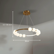 Lampa wisząca LED Akrylowa Nova 57W z pilotem, możliwość przyciemniania, 3000K/4000K/6000K, złote, metalowe i akrylowe żyrandole LED z pilotem Domyślny tytuł Alessandro Design