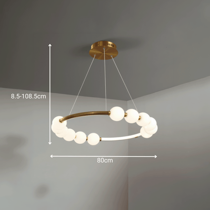 Lampa wisząca LED Akrylowa Nova 57W z pilotem, możliwość przyciemniania, 3000K/4000K/6000K, złote, metalowe i akrylowe żyrandole LED z pilotem Domyślny tytuł Alessandro Design