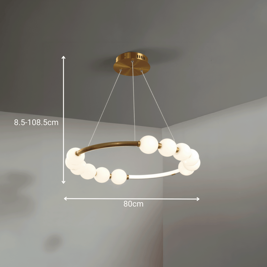 Lampa wisząca LED Akrylowa Nova 57W z pilotem, możliwość przyciemniania, 3000K/4000K/6000K, złote, metalowe i akrylowe żyrandole LED z pilotem Domyślny tytuł Alessandro Design