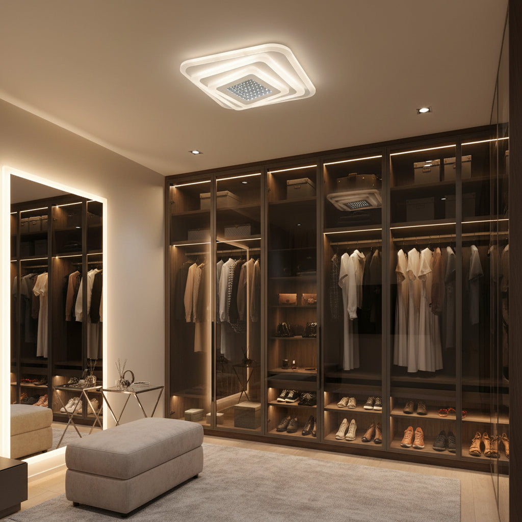 Żyrandol LED NEXA 3D 46W, kwadratowy, światło zimne/ciepłe/neutralne, białe żyrandole LED Domyślny tytuł Alessandro Design