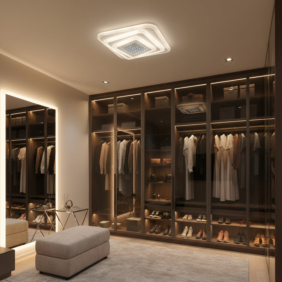 Żyrandol LED NEXA 3D 46W, kwadratowy, światło zimne/ciepłe/neutralne, białe żyrandole LED Domyślny tytuł Alessandro Design