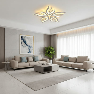 Żyrandol LED z pilotem SAKURA 62W, 5 płatków, światło zimne/ciepłe/neutralne, możliwość przyciemniania, biały