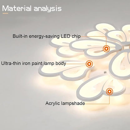 Żyrandol LED z pilotem BLOSSOM 146W, 12 płatków, światło zimne/ciepłe/neutralne 3000k/4000k/6000k, możliwość przyciemniania, biały żyrandol LED z pilotem Domyślny tytuł Alessandro Design
