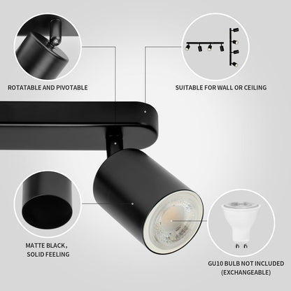 Nowoczesny klasyczny żyrandol, Joom z projektorem liniowym, 4XGU10, metal, czarny, żarówki nie są wliczone w cenę Żyrandole LED Domyślny tytuł Alessandro Design