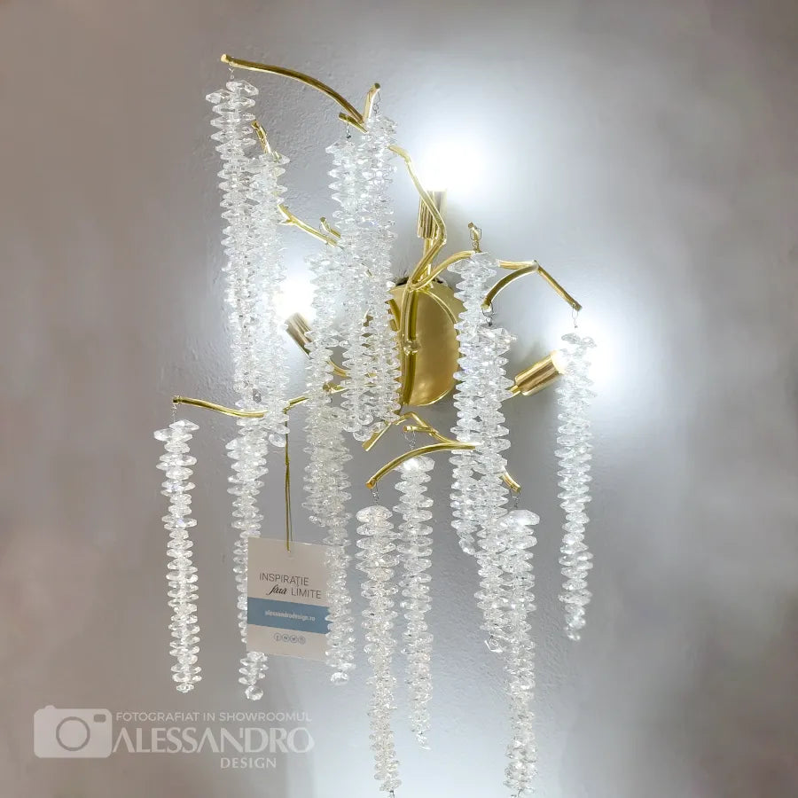Kinkiet Cristal Chandler 3x G9 Złoty Kinkiet wewnętrzny Domyślny tytuł Alessandro Design