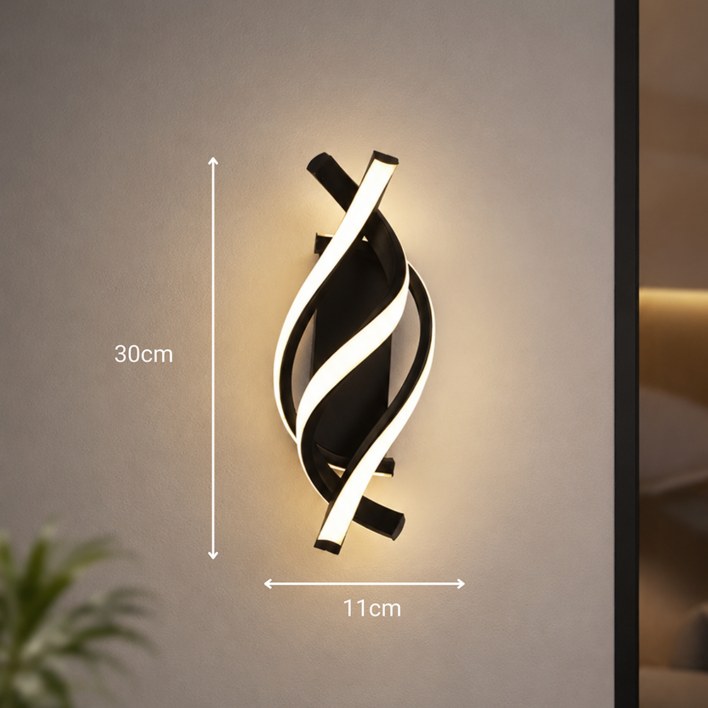 Kinkiet LED Reid 13W, światło zimne/ciepłe/neutralne, czarny Kinkiety wewnętrzne Tytuł domyślny Alessandro Design