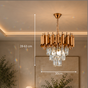 Żyrandol Kryształowy VERSAILLES Petito 3xE14, Średnica 30cm, Złoty, Regulowana Wysokość, Metalowe i Kryształowe Żyrandole Kryształowe Domyślny Tytuł Alessandro Design