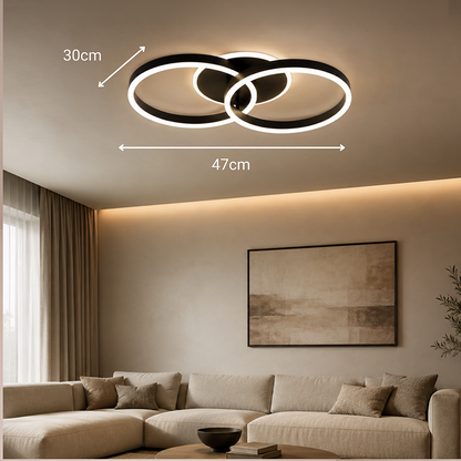 Żyrandol LED z pilotem RIGA LILITH 34W, 2 koła, światło zimne/ciepłe/neutralne, możliwość przyciemniania, czarne Żyrandole LED z pilotem Domyślny tytuł Alessandro Design
