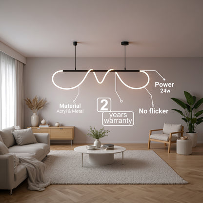 Żyrandol LED DIVINO z elastyczną rurką silikonową – 24 W, regulowane światło, matowe czarne nowoczesne żyrandole Domyślny tytuł Alessandro Design
