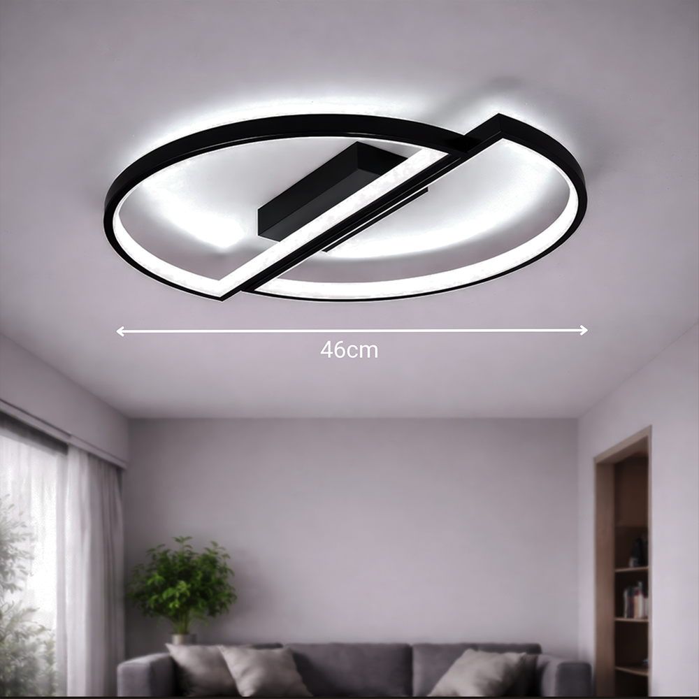 Żyrandol LED z pilotem VECTOR ARCUS 52W, 2 elementy, światło zimne/ciepłe/neutralne, możliwość przyciemniania, czarne Żyrandole LED z pilotem Domyślny tytuł Alessandro Design