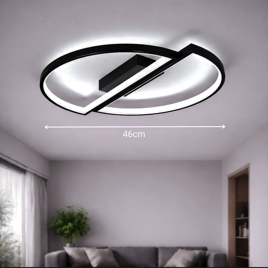 Żyrandol LED z pilotem VECTOR ARCUS 52W, 2 elementy, światło zimne/ciepłe/neutralne, możliwość przyciemniania, czarne Żyrandole LED z pilotem Domyślny tytuł Alessandro Design