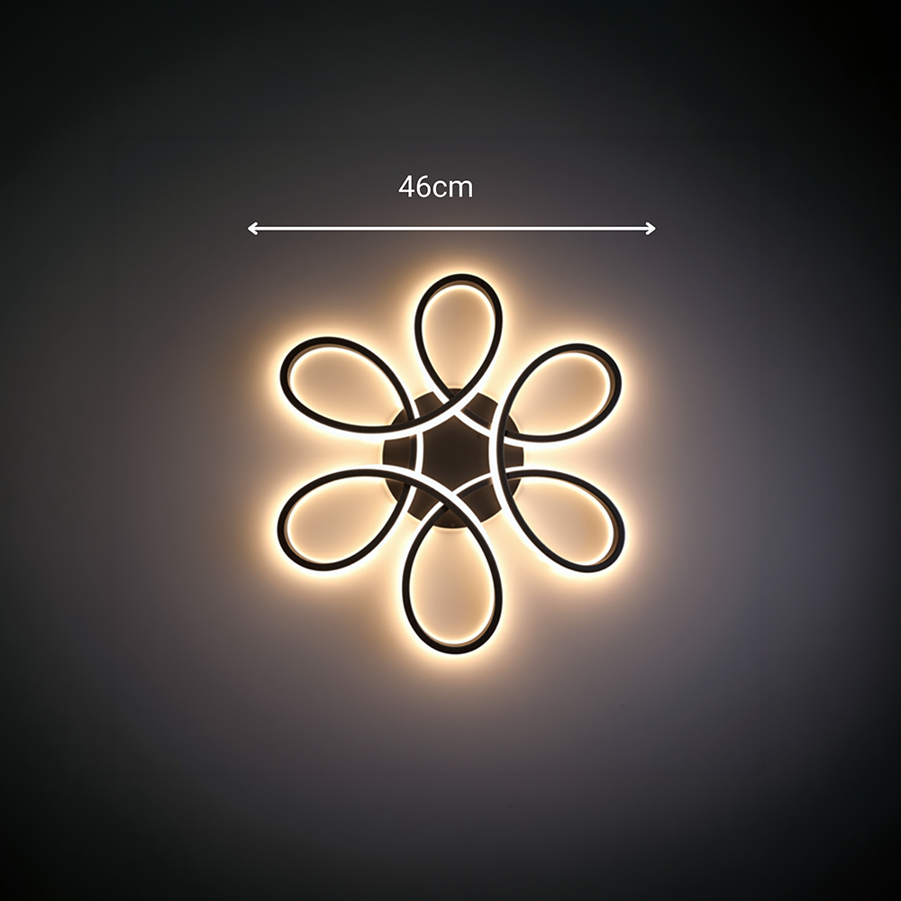 Żyrandol LED z pilotem HELIX 63W, światło zimne/ciepłe/neutralne, możliwość przyciemniania, czarne Żyrandole LED z pilotem Domyślny tytuł Alessandro Design