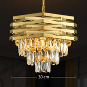 Candelabru Cristal HEXA Ø30cm 3xE14 Auriu Inaltime Reglabila Candelabre Cristal Default Title Alessandro Design