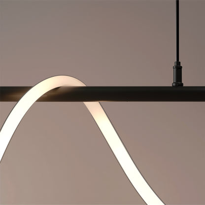 Żyrandol LED DIVINO z elastyczną rurką silikonową – 24 W, regulowane światło, matowe czarne nowoczesne żyrandole Domyślny tytuł Alessandro Design