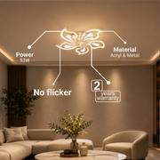Żyrandol LED z pilotem GLORIOSA 95W, 5 płatków, światło zimne/ciepłe/neutralne, możliwość przyciemniania, biały Żyrandol LED z pilotem Domyślny tytuł Alessandro Design