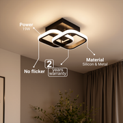 Żyrandol LED VERTEX Matrix nakładające się diamenty, metalowe ramki, 24W, 2 diamenty, światło zimne/ciepłe/neutralne 3000K/4000K/6000K, czarny, metalowy i silikonowy żyrandol LED domyślny tytuł Alessandro Design