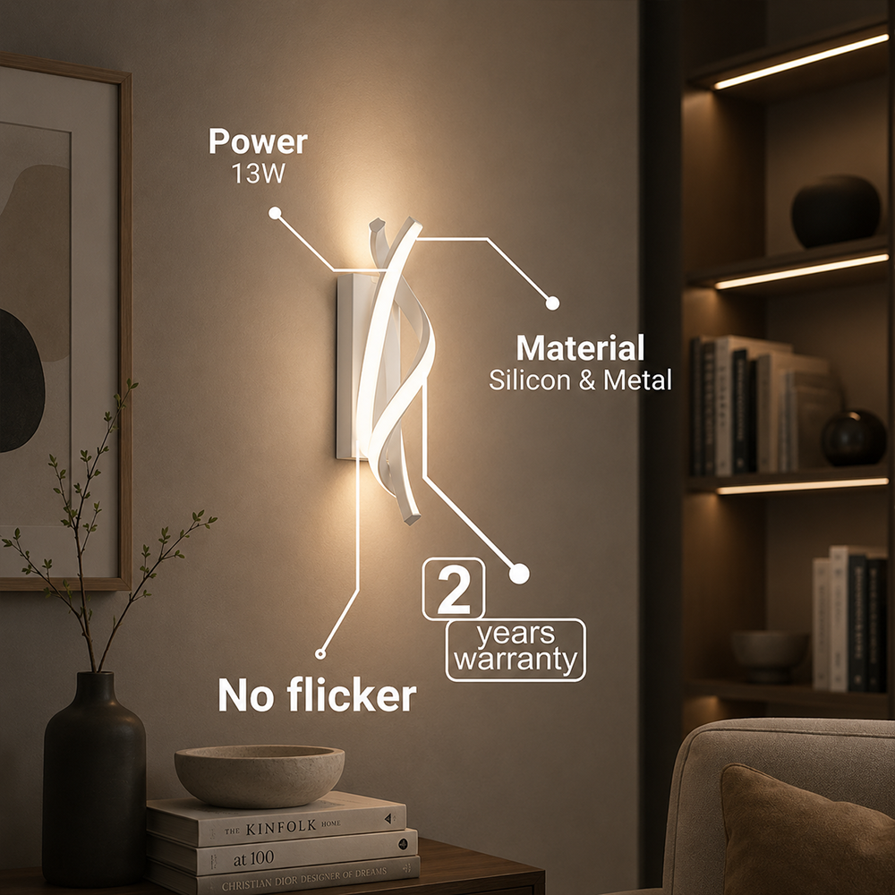 Kinkiet LED Reid 13W, światło zimne/ciepłe/neutralne, białe Kinkiety wewnętrzne Tytuł domyślny Alessandro Design
