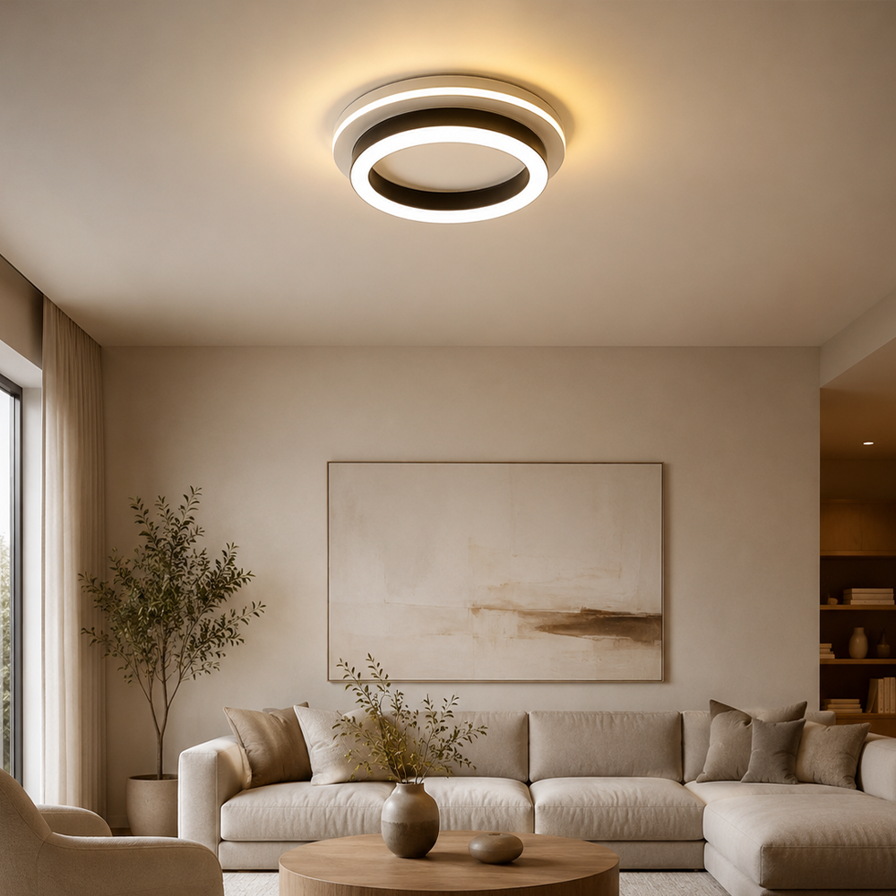 MODERN Żyrandol LED 25W, średnica 20cm, okrągły, światło zimne/ciepłe/neutralne, czarne żyrandole LED Domyślny tytuł Alessandro Design