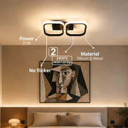 Żyrandol LED VERTEX 21W, 2 kwadraty, liniowy, światło zimne/ciepłe/neutralne, czarne żyrandole LED Domyślny tytuł Alessandro Design