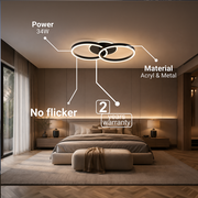 Żyrandol LED z pilotem RIGA LILITH 34W, 2 koła, światło zimne/ciepłe/neutralne, możliwość przyciemniania, czarne Żyrandole LED z pilotem Domyślny tytuł Alessandro Design