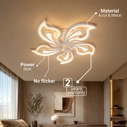 Żyrandol LED z pilotem LILY 86W, 5 elementów, światło zimne/ciepłe/neutralne, możliwość przyciemniania, biały Żyrandol LED z pilotem Domyślny tytuł Alessandro Design