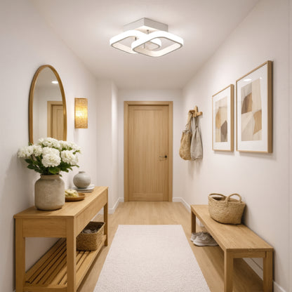 Żyrandol LED VERTEX Matrix, nakładające się diamenty, metalowe ramki, 24W, 2 diamenty, światło zimne/ciepłe/neutralne 3000K/4000K/6000K, białe żyrandole LED domyślny tytuł Alessandro Design