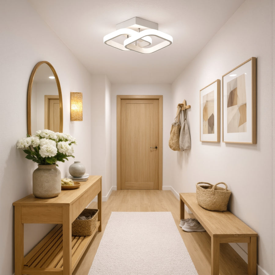 Żyrandol LED VERTEX Matrix, nakładające się diamenty, metalowe ramki, 24W, 2 diamenty, światło zimne/ciepłe/neutralne 3000K/4000K/6000K, białe żyrandole LED domyślny tytuł Alessandro Design