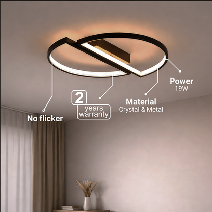 Żyrandol LED z pilotem VECTOR ARCUS 52W, 2 elementy, światło zimne/ciepłe/neutralne, możliwość przyciemniania, czarne Żyrandole LED z pilotem Domyślny tytuł Alessandro Design