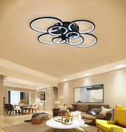 Żyrandol LED z pilotem ALANI 200 W, 8 okręgów, światło zimne/ciepłe/neutralne, ściemnialny, brązowy 