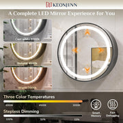 Oglinda LED cu Dulap, Rotunda, 10W, 50x50cm, Dezaburire, Rama Neagra, Spatiu de Depozitare Oglinzi Dulap Default Title Alessandro Design
