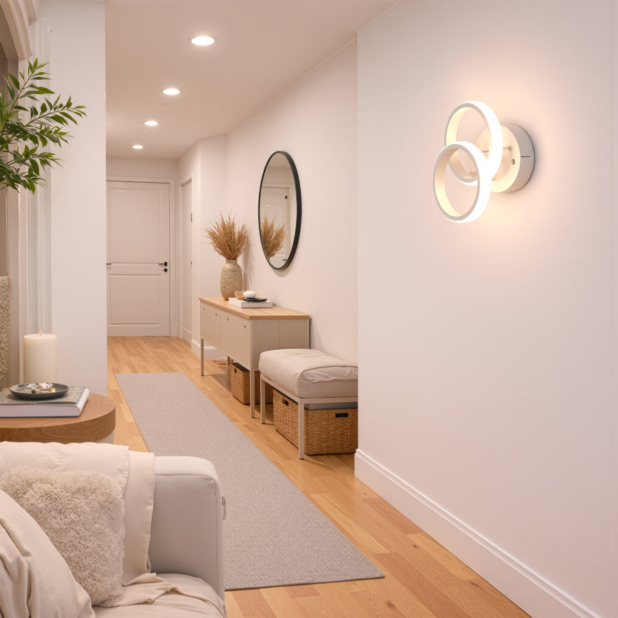 Żyrandol LED VERTEX CIRCULA 21W, 2 koła, metalowe ramki, światło zimne/ciepłe/neutralne, białe żyrandole LED Domyślny tytuł Alessandro Design