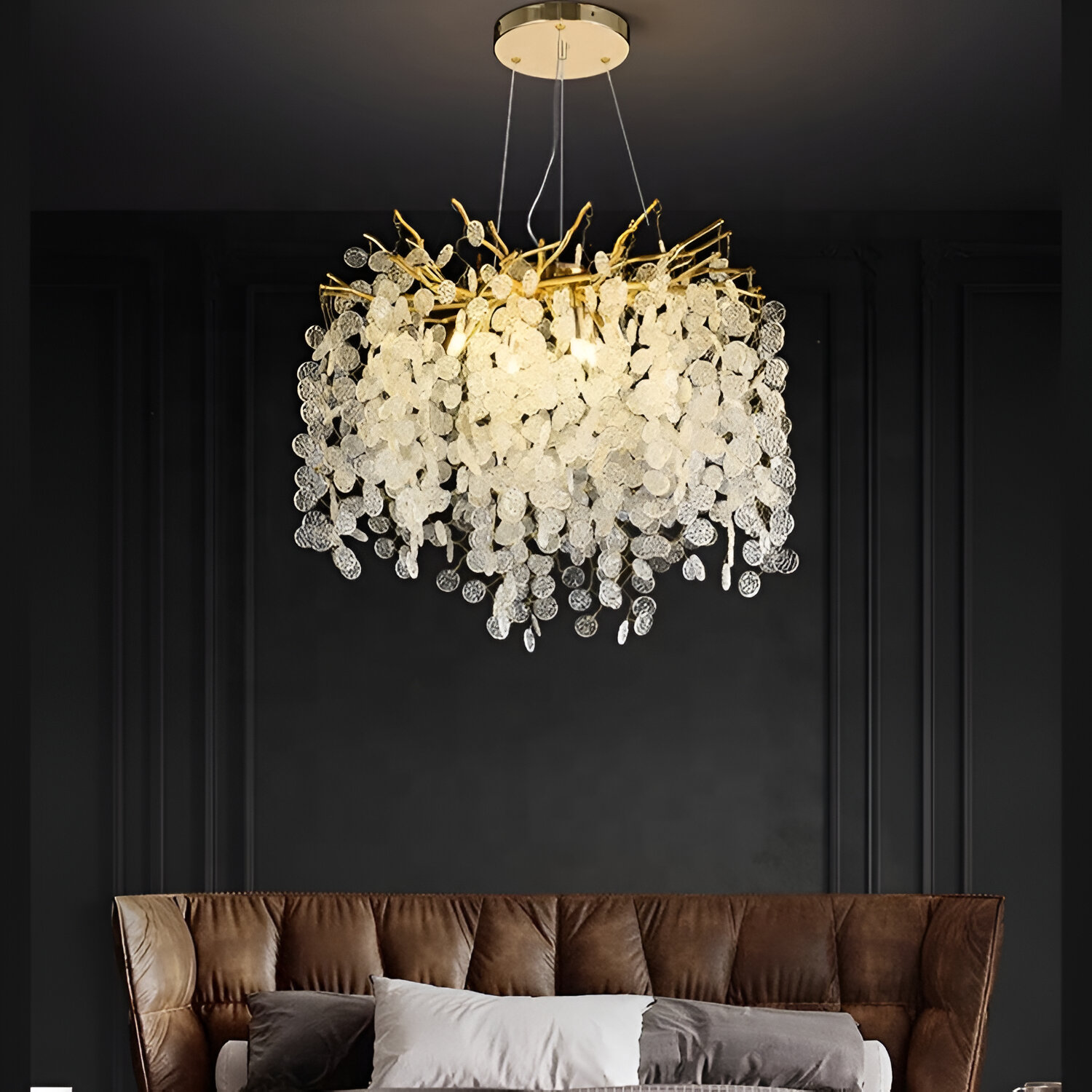 Żyrandol kryształowy WALTZ Serenada, 6xG9, złoty, 40cm, regulowana wysokość Żyrandole kryształowe Domyślny tytuł Alessandro Design