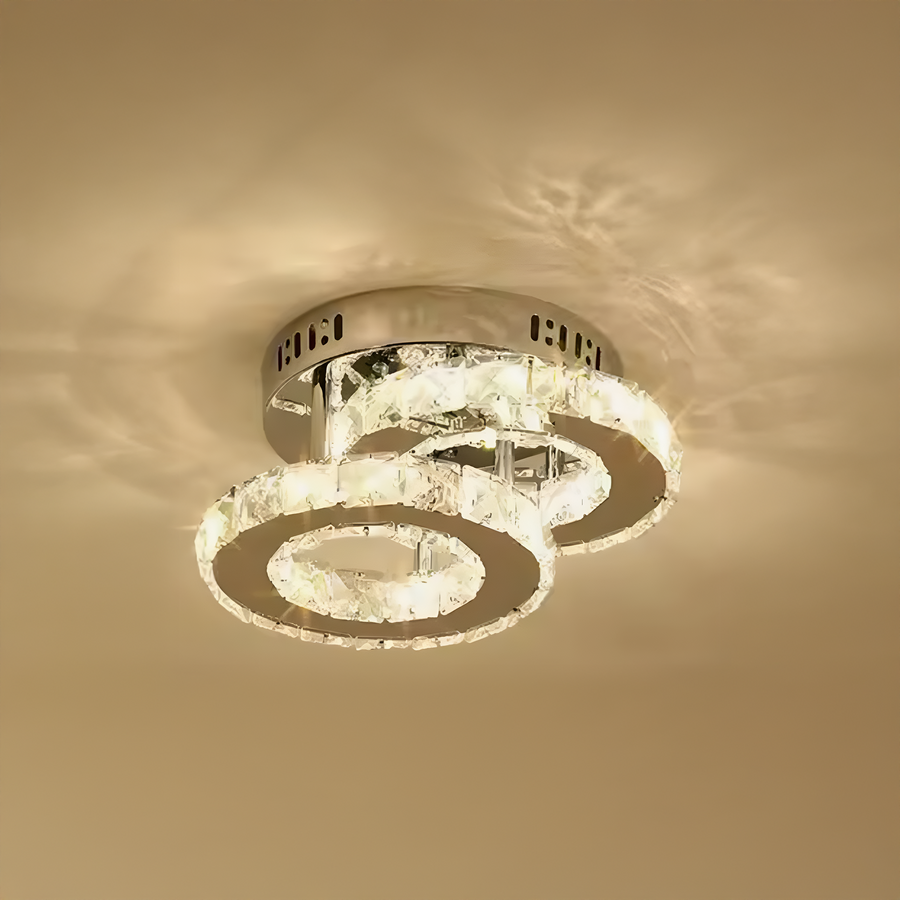 Żyrandol kryształowy LED ROYALO ROTONDA 26W, 2 koła, światło zimne/ciepłe/neutralne, błyszczący chrom Żyrandole LED Domyślny tytuł Alessandro Design