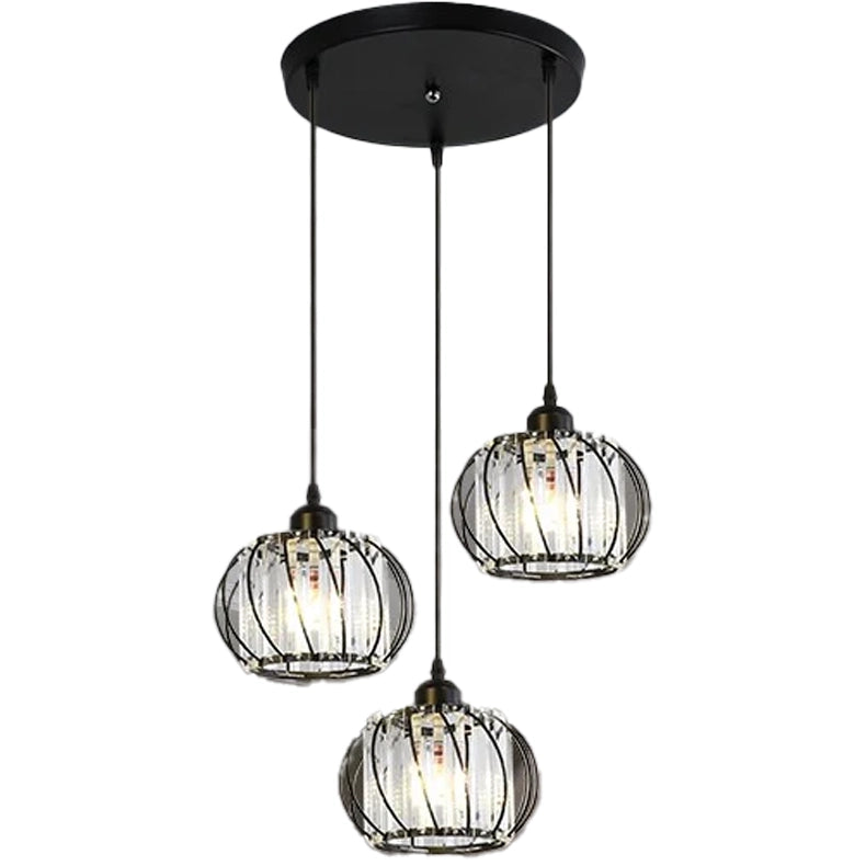 Żyrandol Monica, 3 X E27, Czarne, metalowe i szklane klasyczne żyrandole Domyślny tytuł Alessandro Design