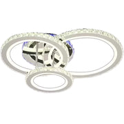 Żyrandol LED z pilotem i kryształem NOVA ROTONDA RGB 73W, 3 koła, światło zimne/ciepłe/neutralne, możliwość przyciemniania, błyszczące chromowane żyrandole i kryształy LED Domyślny tytuł Alessandro Design