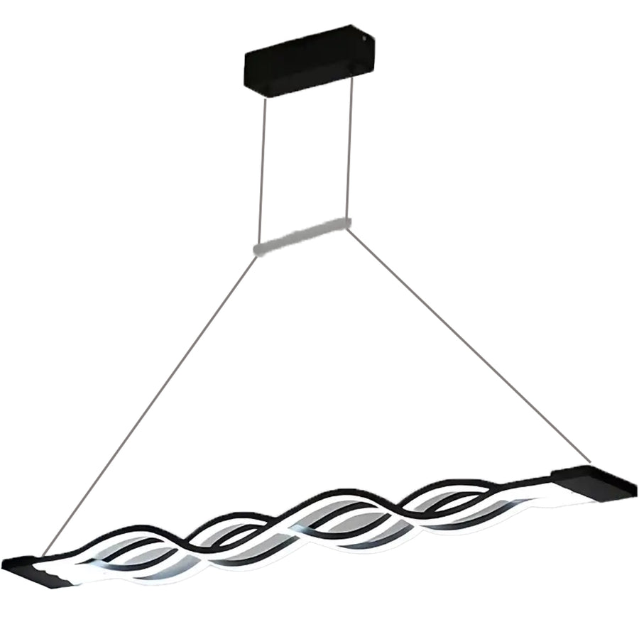 Zawieszany żyrandol LED z pilotem WAVE 89W, liniowy, światło zimne/ciepłe/neutralne, możliwość przyciemniania, czarny, żyrandole LED z regulacją wysokości z pilotem Domyślny tytuł Alessandro Design