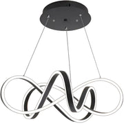Zawieszany żyrandol LED z pilotem INFINITY HALO 69W, światło zimne/ciepłe/neutralne, możliwość przyciemniania, czarny, regulacja wysokości Nowoczesne żyrandole Tytuł domyślny Alessandro Design
