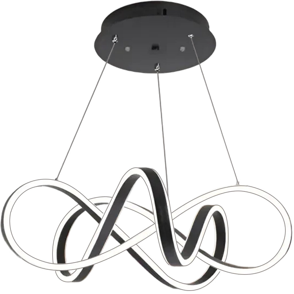 Zawieszany żyrandol LED z pilotem INFINITY HALO 69W, światło zimne/ciepłe/neutralne, możliwość przyciemniania, czarny, regulacja wysokości Nowoczesne żyrandole Tytuł domyślny Alessandro Design