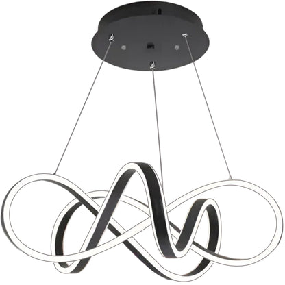 Zawieszany żyrandol LED z pilotem INFINITY HALO 69W, światło zimne/ciepłe/neutralne, możliwość przyciemniania, czarny, regulacja wysokości Nowoczesne żyrandole Tytuł domyślny Alessandro Design