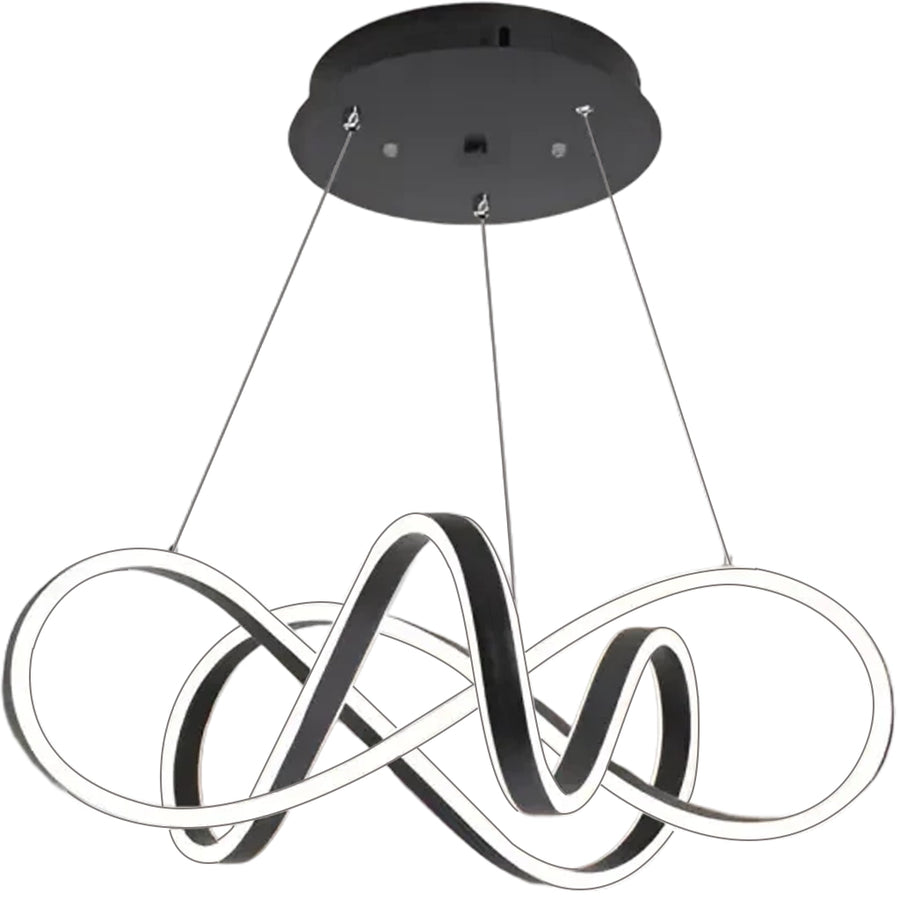 Zawieszany żyrandol LED z pilotem INFINITY HALO 69W, światło zimne/ciepłe/neutralne, możliwość przyciemniania, czarny, regulacja wysokości Nowoczesne żyrandole Tytuł domyślny Alessandro Design