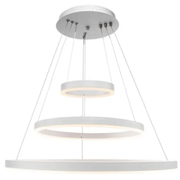 Zawieszany żyrandol LED z pilotem SERENA 85W, 60cm, 3 koła, światło zimne/ciepłe/neutralne, możliwość przyciemniania, biały, żyrandol LED z regulacją wysokości z pilotem Domyślny tytuł Alessandro Design