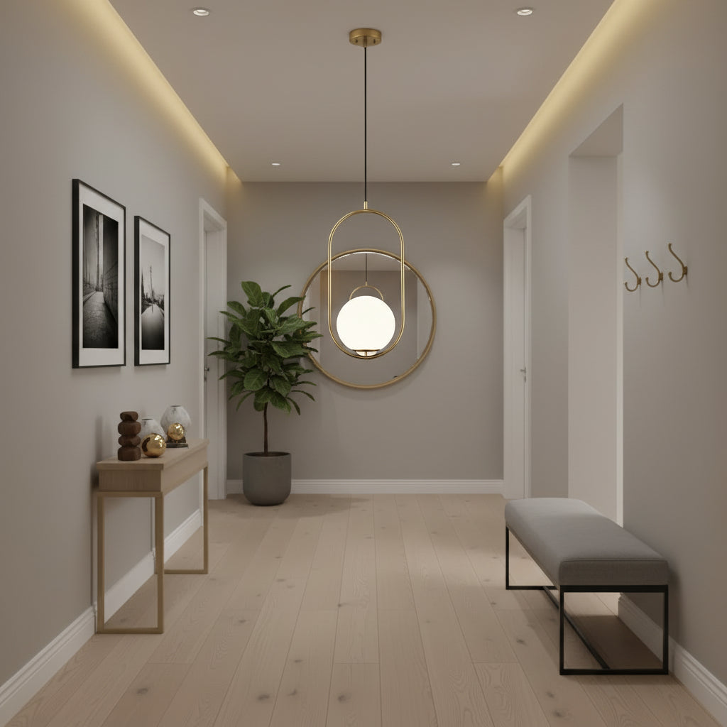 LOFT Gallery Nowoczesny żyrandol, 1x E27, białe złoto, metal, regulowana wysokość Nowoczesne żyrandole Domyślny tytuł Alessandro Design